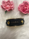Upcycled GG Studded Cuff Bracelet